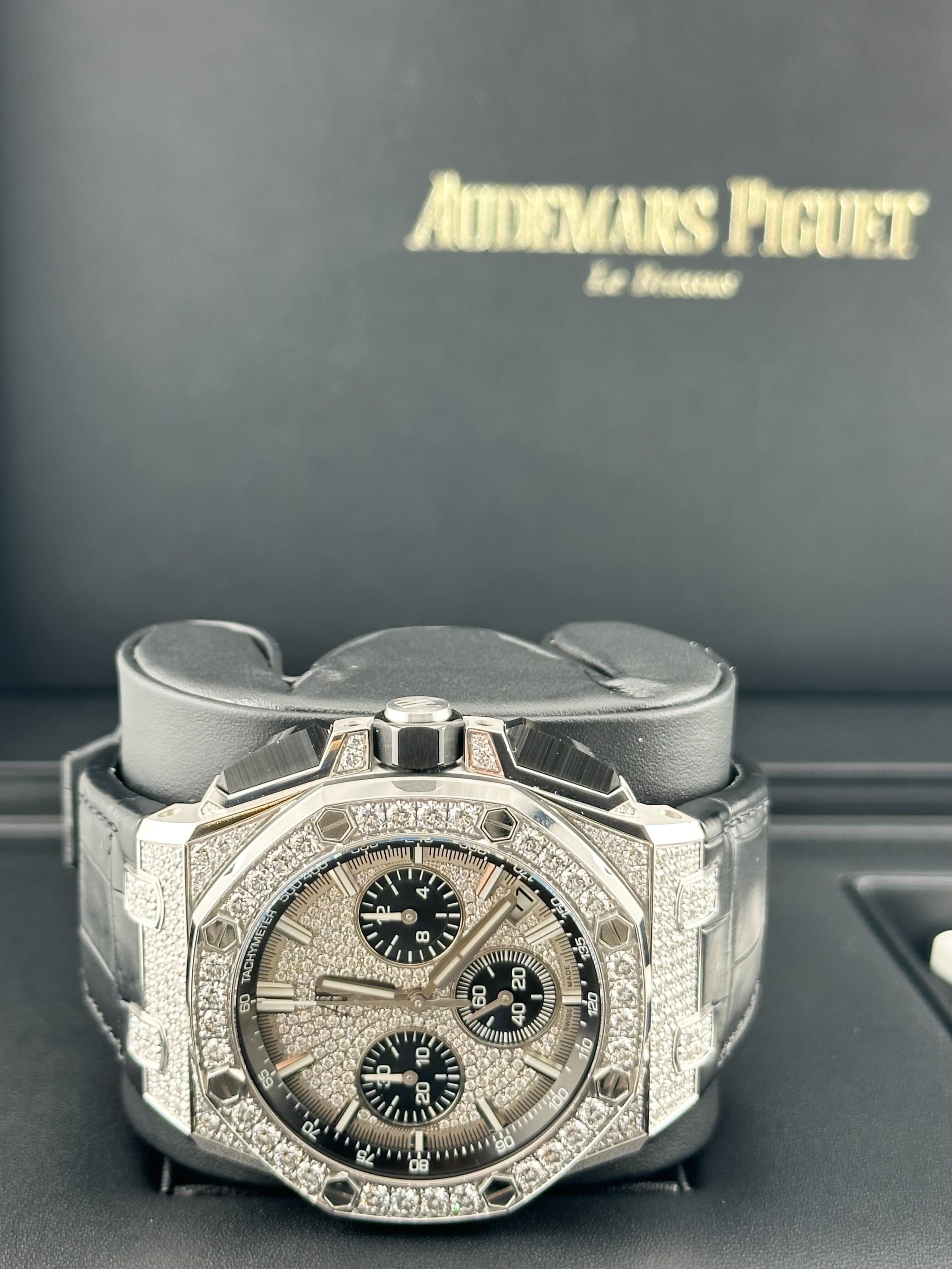 Audemars Piguet Royal Oak Offshore 26423BC.ZZ.D002CA.01 Chronograph Diamond Case And Bezel view 3