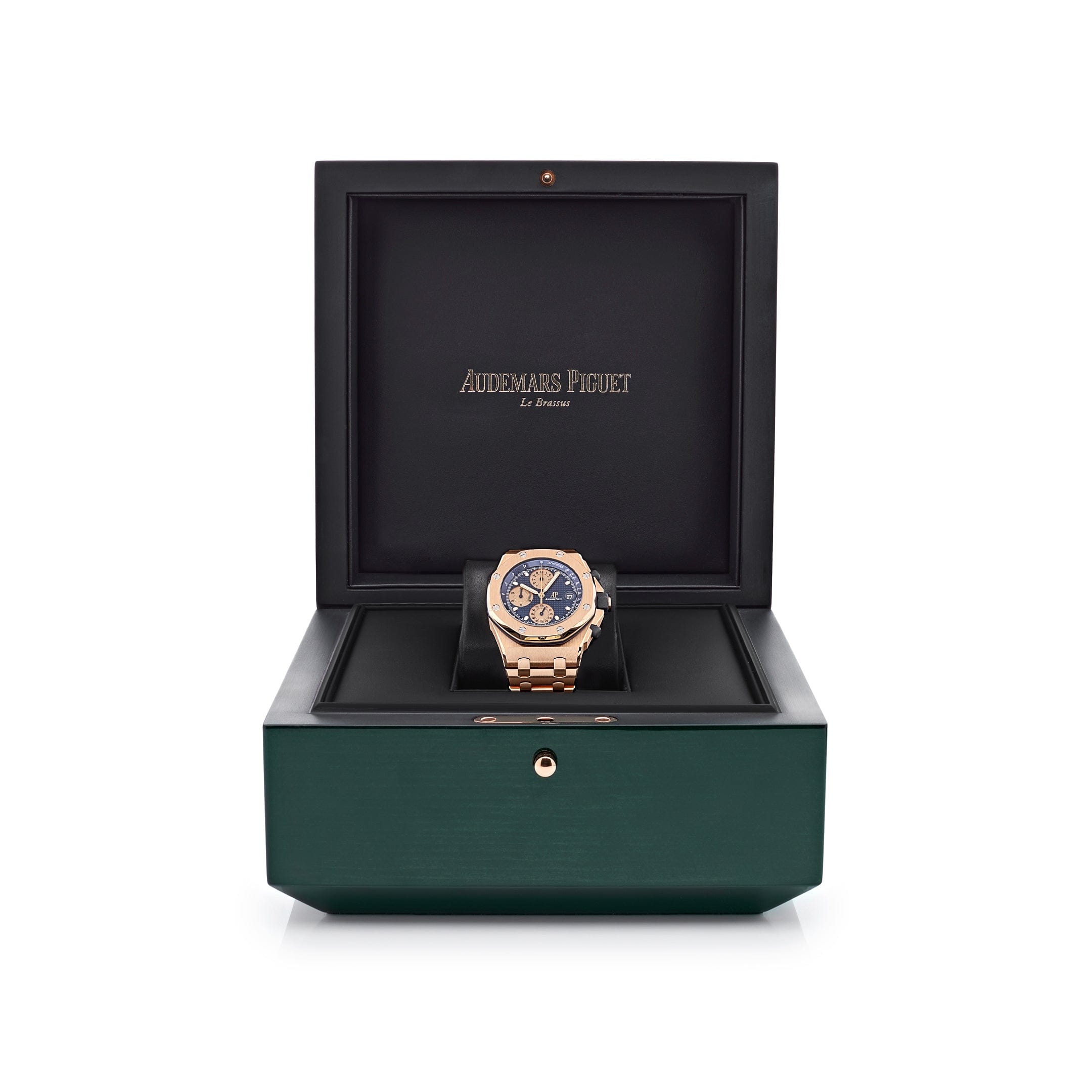 Audemars Piguet Royal Oak Offshore 26238OR.OO.2000OR.01 Chronograph 'Brick' Rose Gold Blue Dial view 7