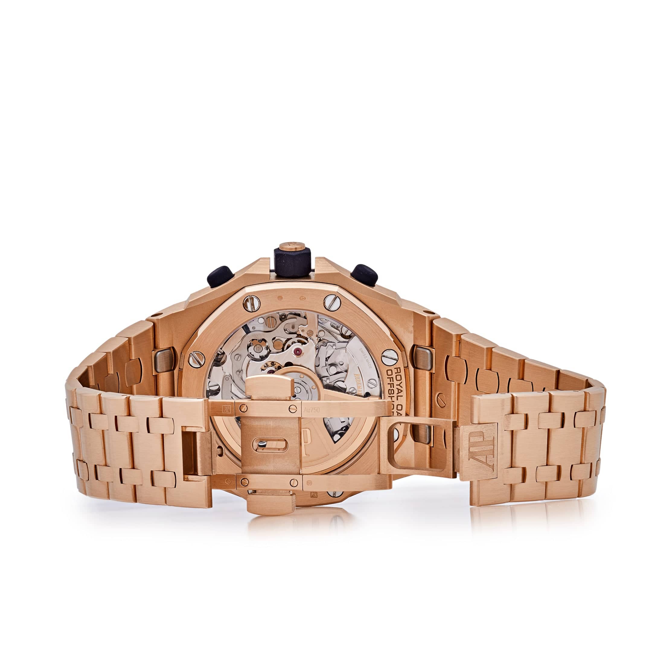 Audemars Piguet Royal Oak Offshore 26238OR.OO.2000OR.01 Chronograph 'Brick' Rose Gold Blue Dial view 5