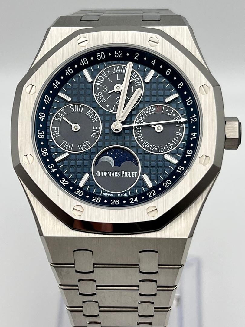 Audemars Piguet Royal Oak Perpetual Calendar 26574TI.OO.1220TI.01 Titanium Blue Dial (2020) view 3