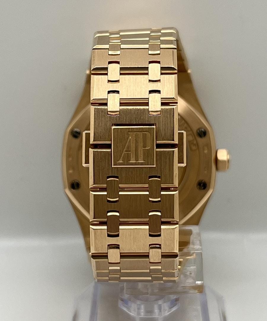 Audemars Piguet Royal Oak Perpetual Calendar 26574OR.OO.1220OR.02 Rose Gold Blue Dial view 9