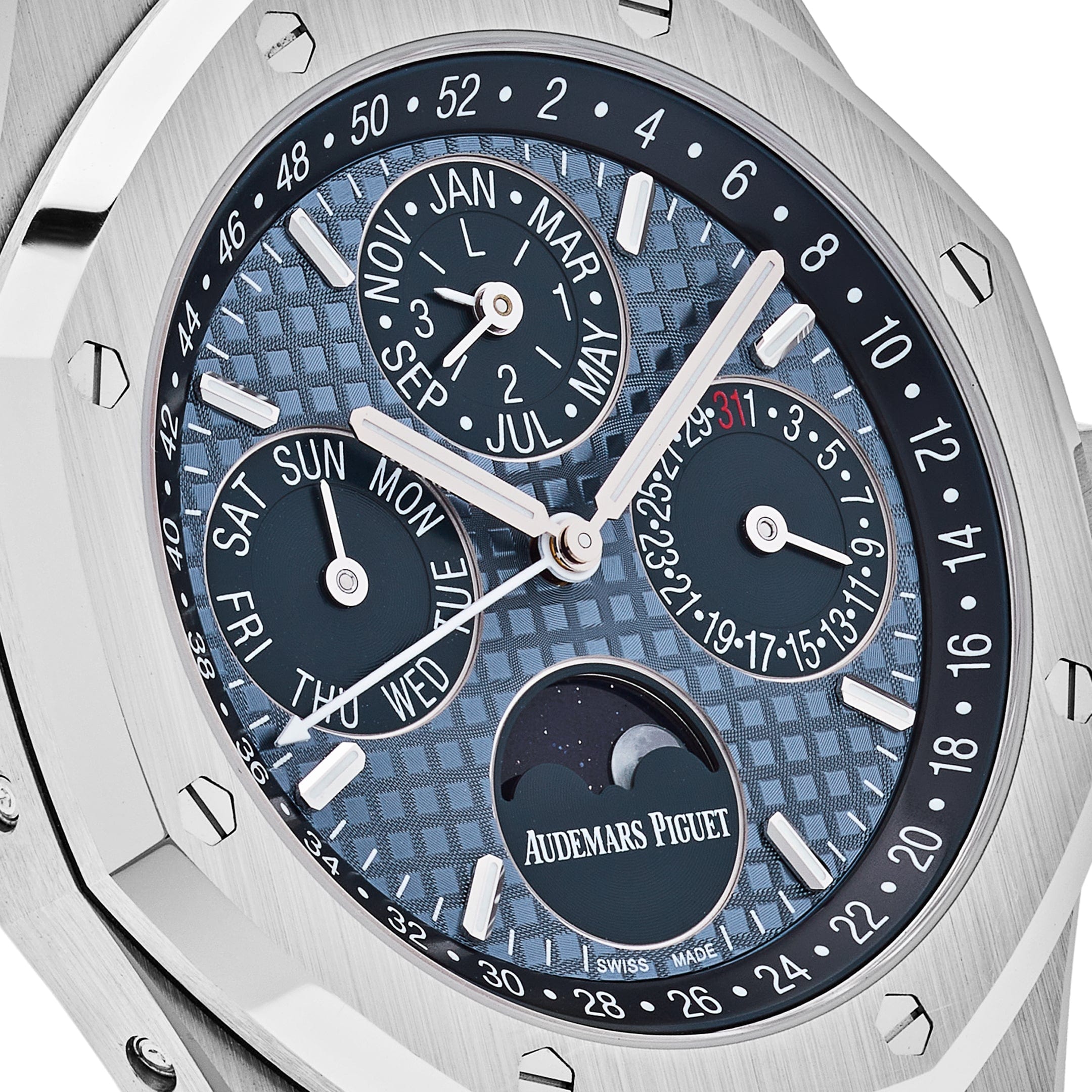 Audemars Piguet Royal Oak Perpetual Calendar 26574ST.OO.1220ST.03 Stainless Steel Blue Dial view 6