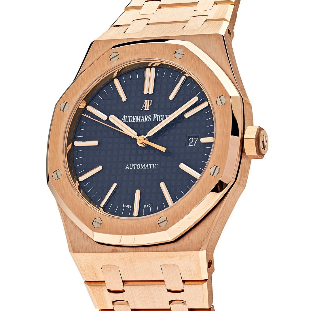 Audemars Piguet Royal Oak Selfwinding Rose Gold Blue Dial 15400OR.OO.1220OR.03 view 2