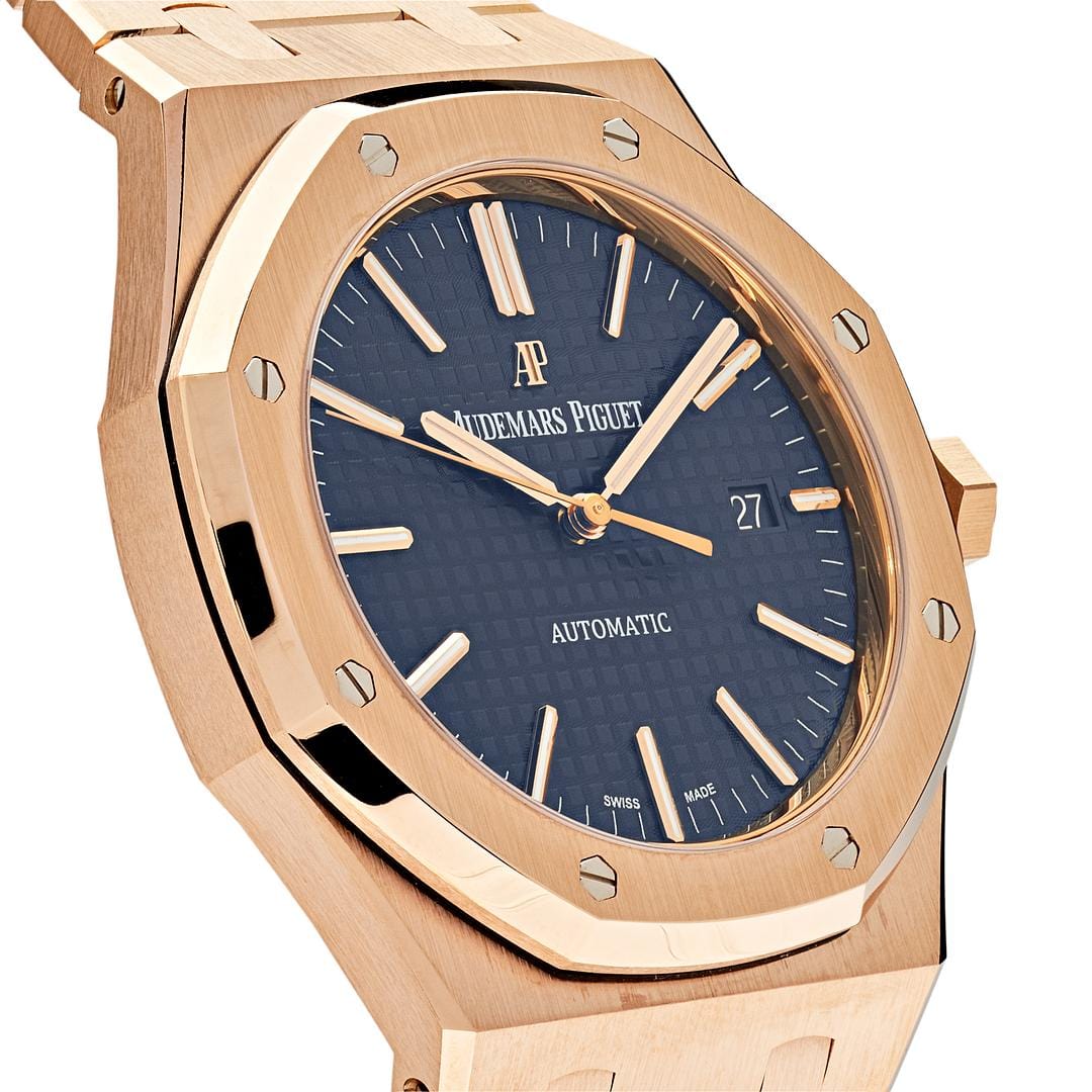 Audemars Piguet Royal Oak Selfwinding Rose Gold Blue Dial 15400OR.OO.1220OR.03 view 3