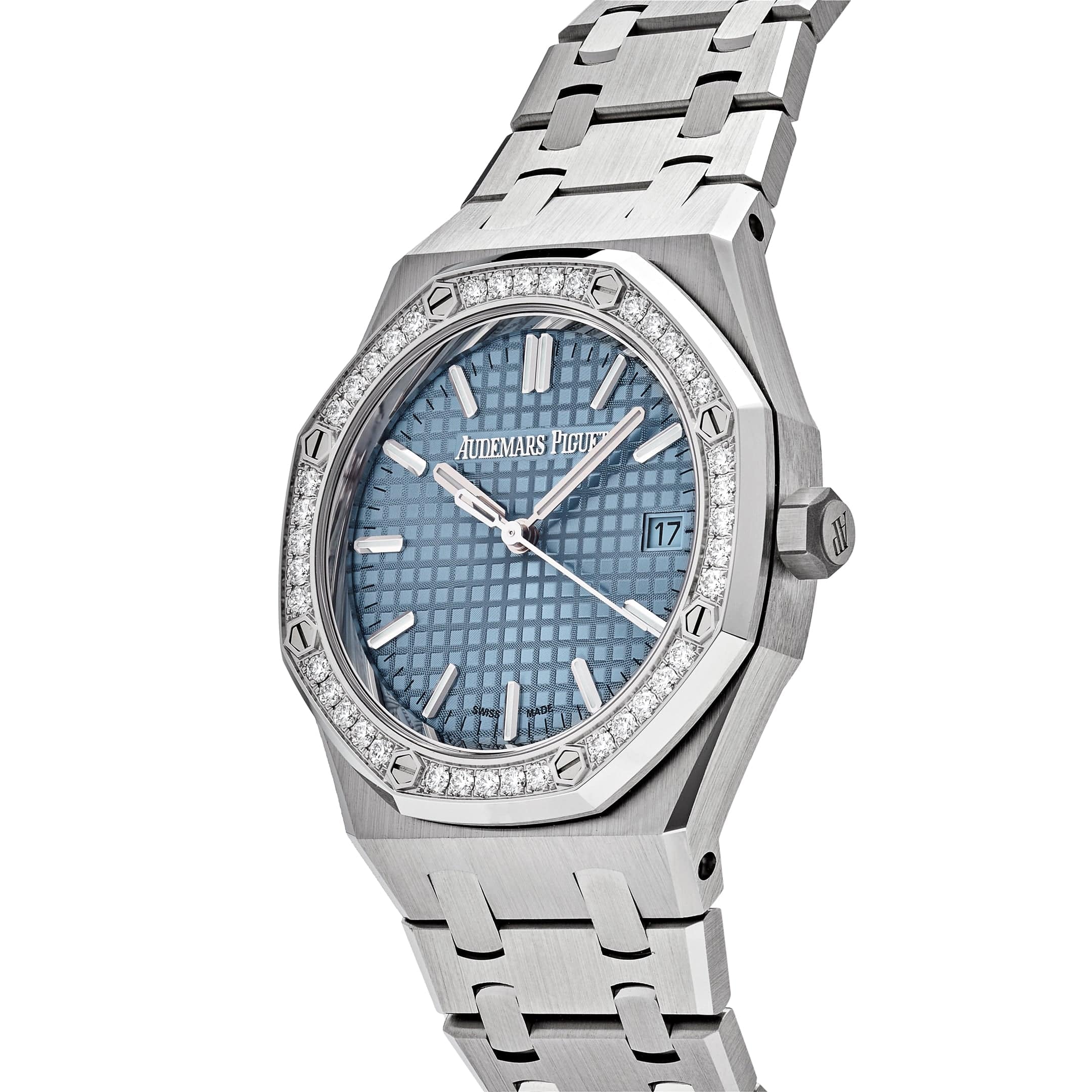 Audemars Piguet Royal Oak 77451ST.ZZ.1361ST.03 Selfwinding Stainless Steel Blue Dial Diamond Bezel (2024) view 3