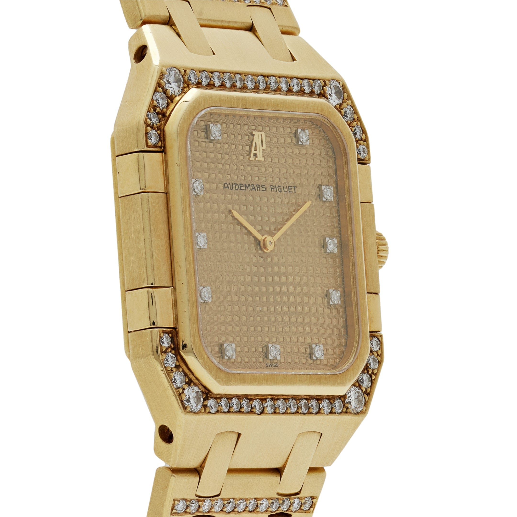 Audemars Piguet Royal Oak Vintage Yellow Gold Champagne Diamond Dial view 6