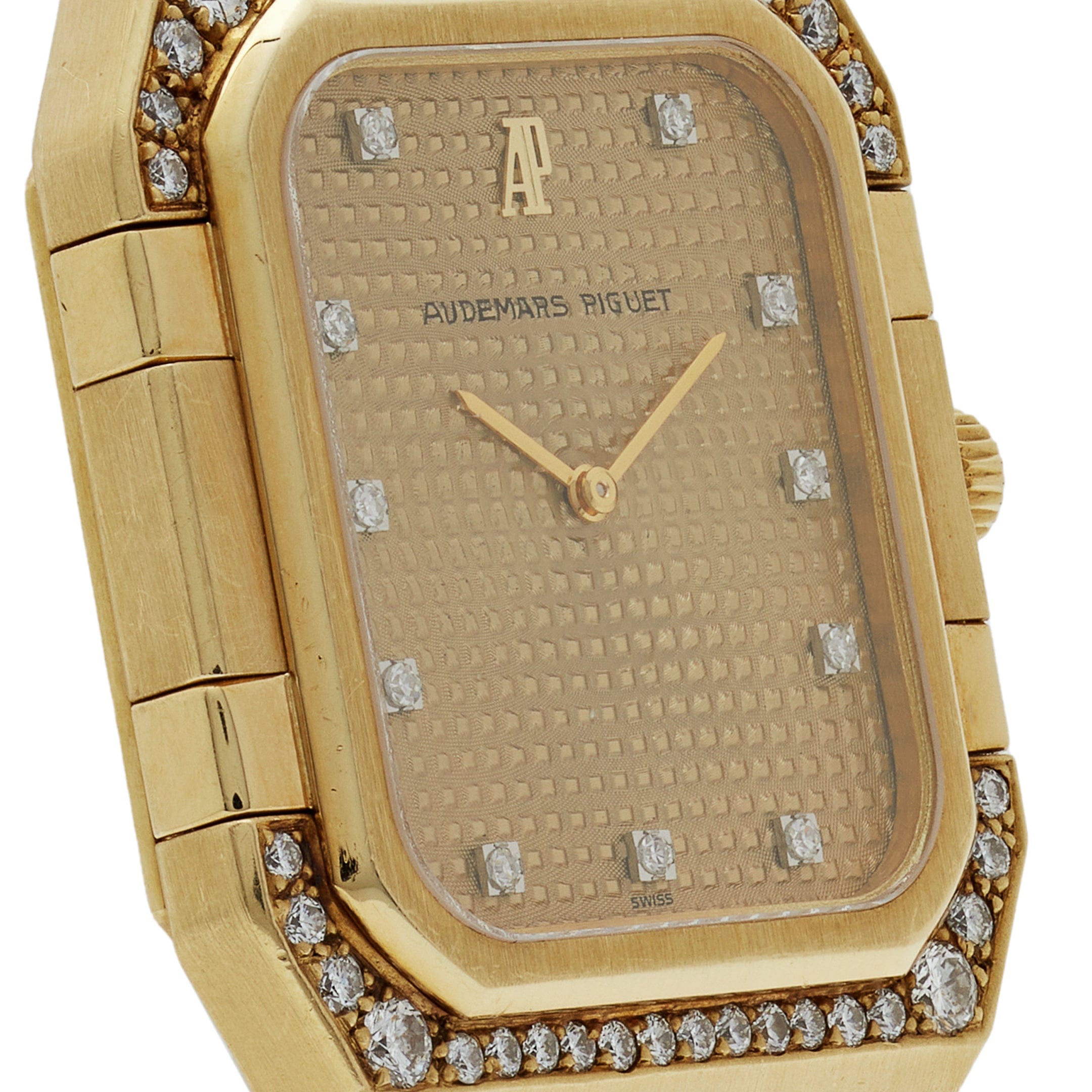 Audemars Piguet Royal Oak Vintage Yellow Gold Champagne Diamond Dial view 5