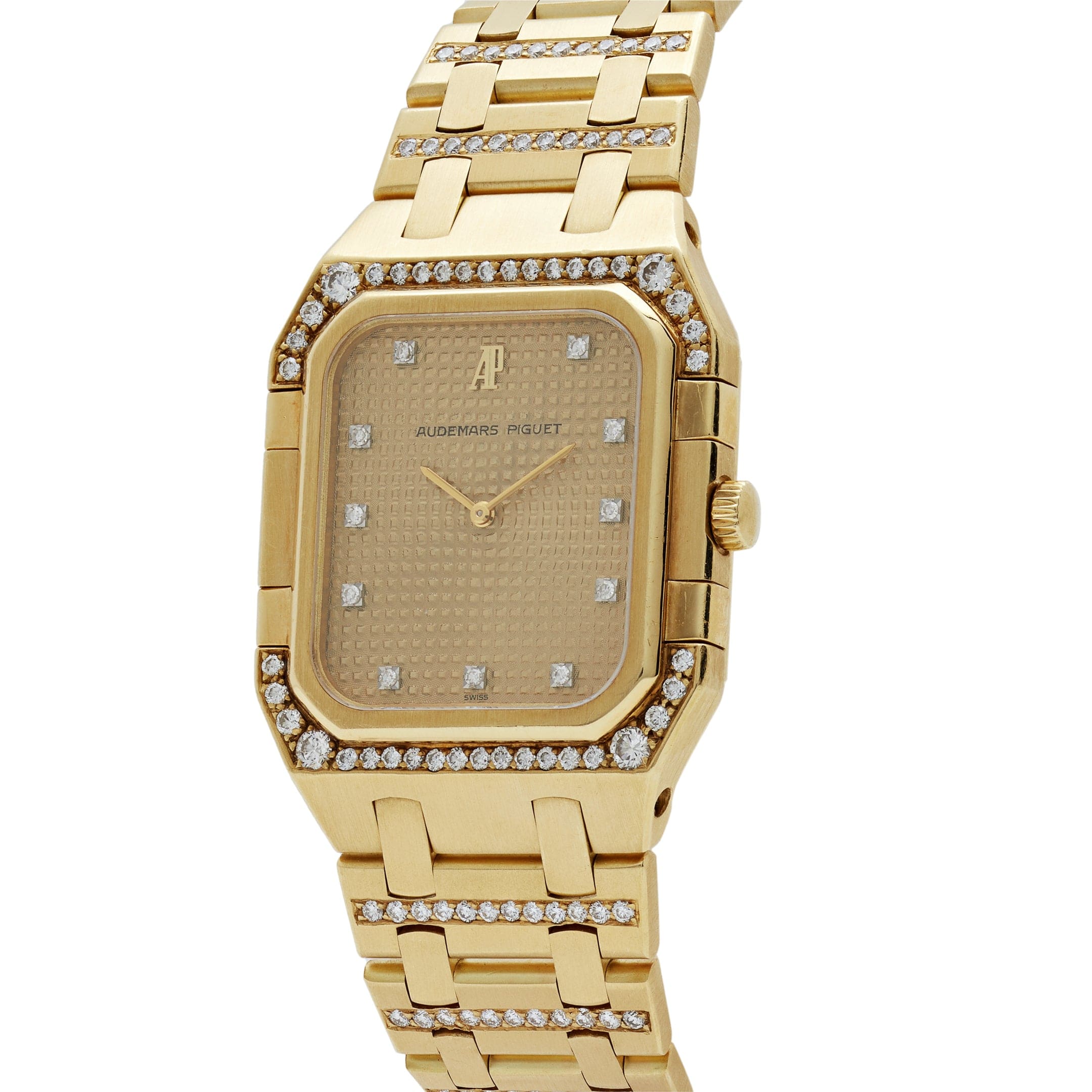 Audemars Piguet Royal Oak Vintage Yellow Gold Champagne Diamond Dial view 4