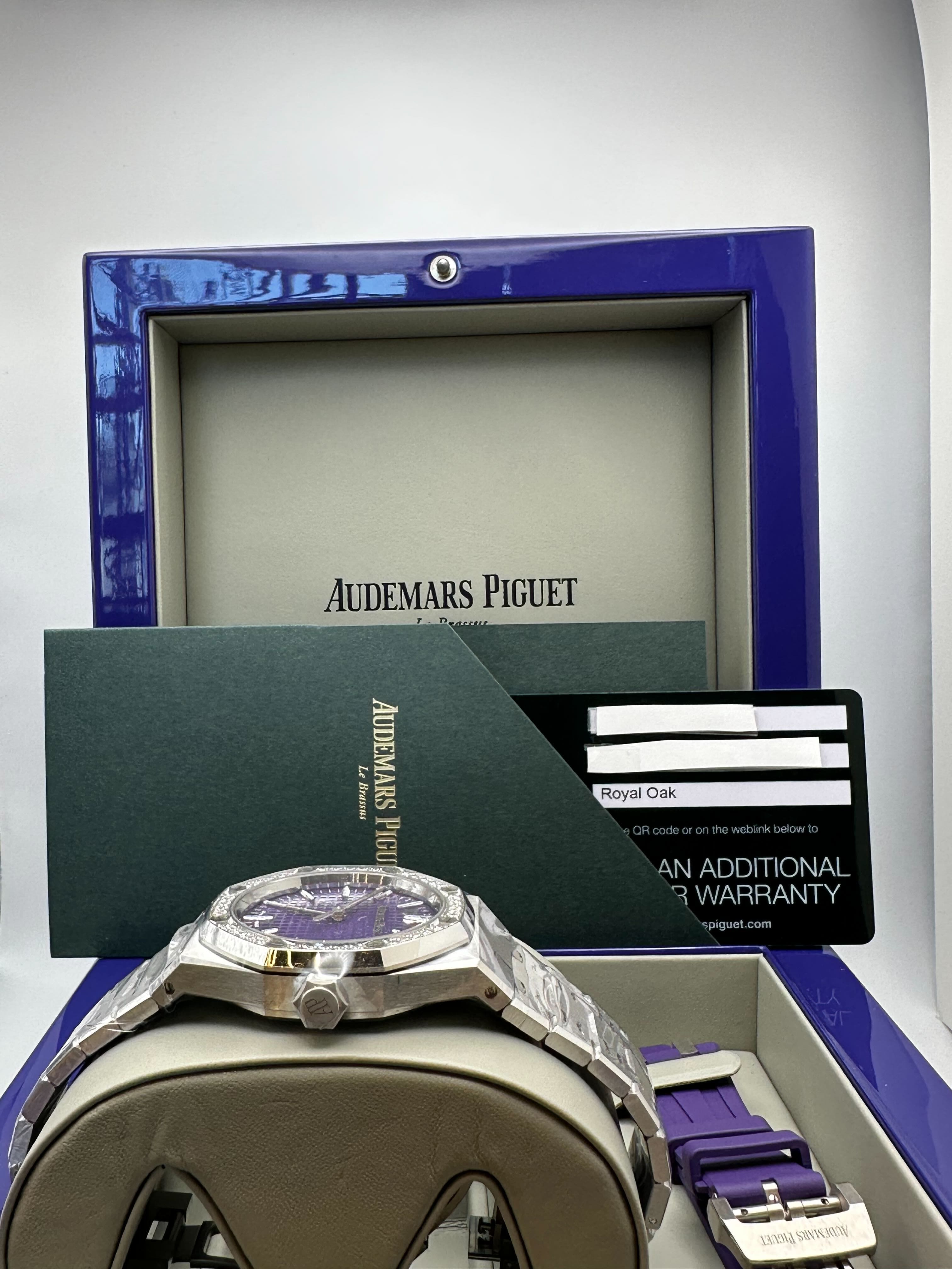 Audemars Piguet Royal Oak White Gold Purple Dial Diamond Bezel Special Edition Murtoli 15551BC.ZZ.1356BC.02 view 4
