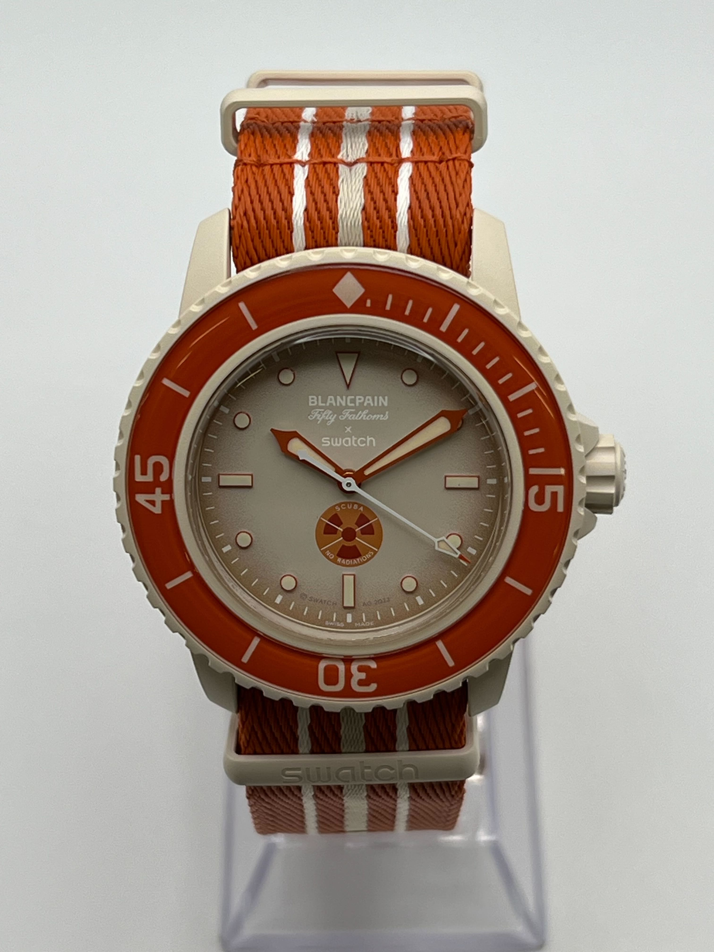 Blancpain x Swatch Scuba Fifty Fathoms Collection Arctic Ocean SO35N100 view 2