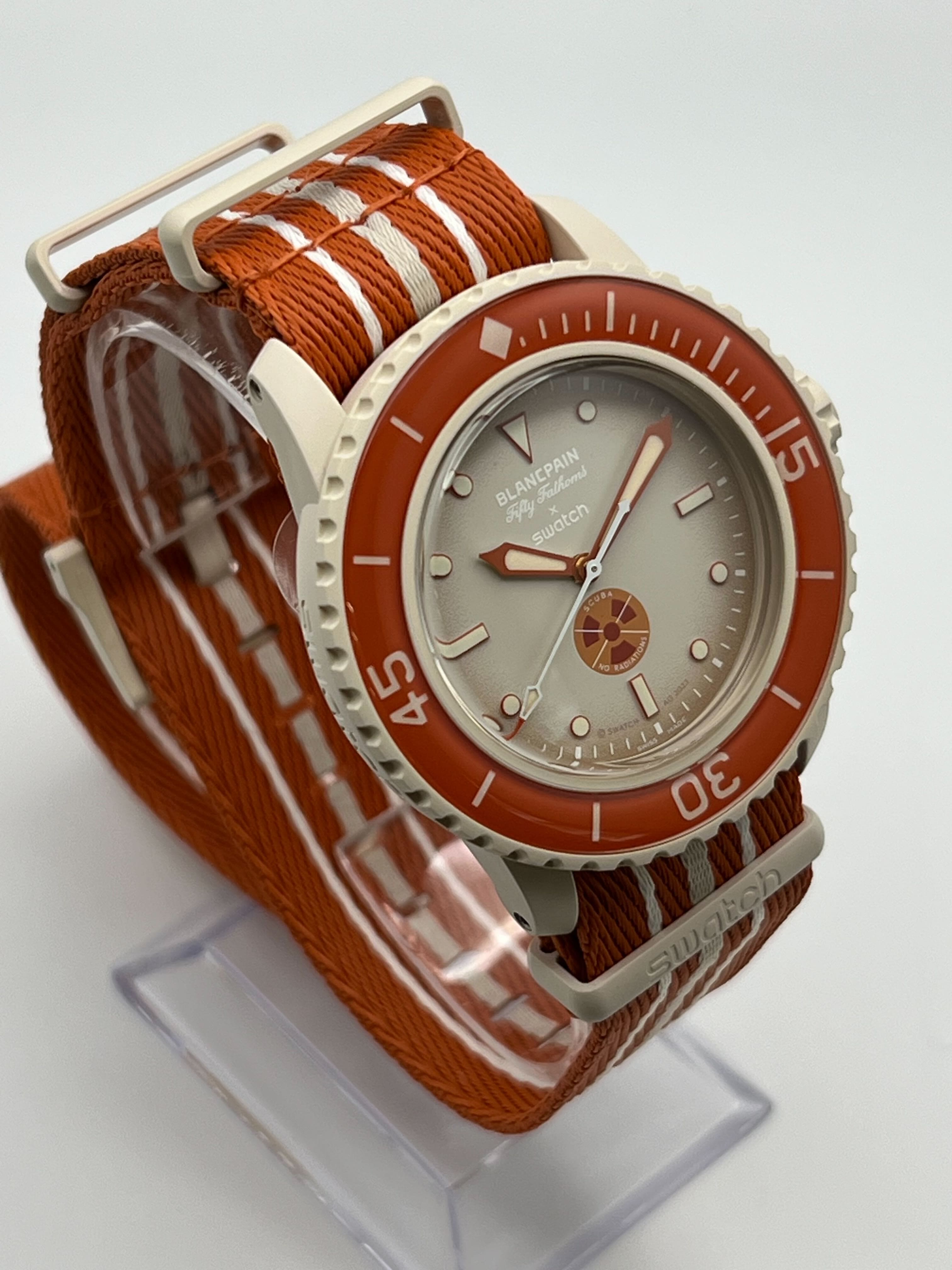 Blancpain x Swatch Scuba Fifty Fathoms Collection Arctic Ocean SO35N100 view 3
