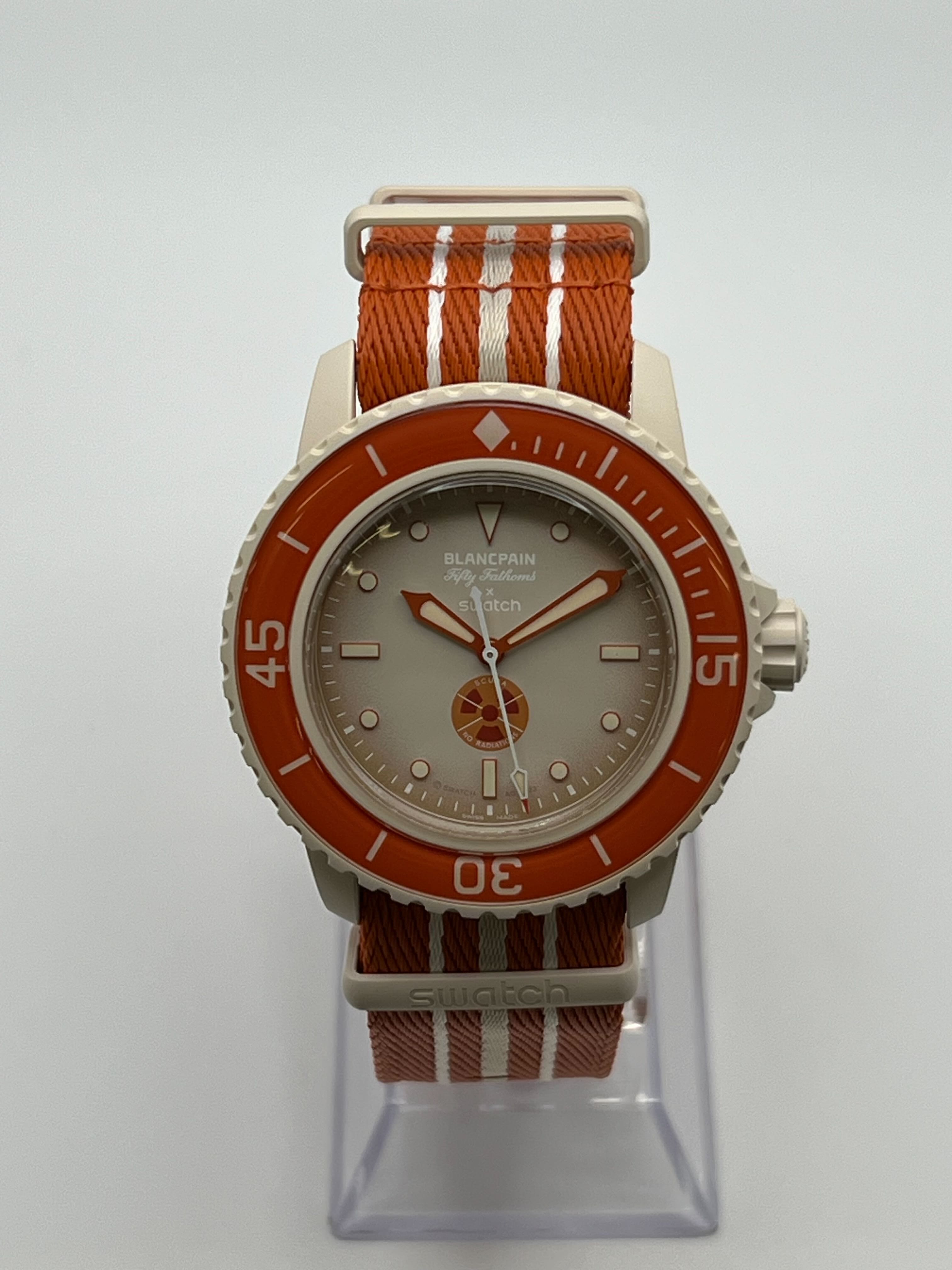 Blancpain x Swatch Scuba Fifty Fathoms Collection Arctic Ocean SO35N100 view 4