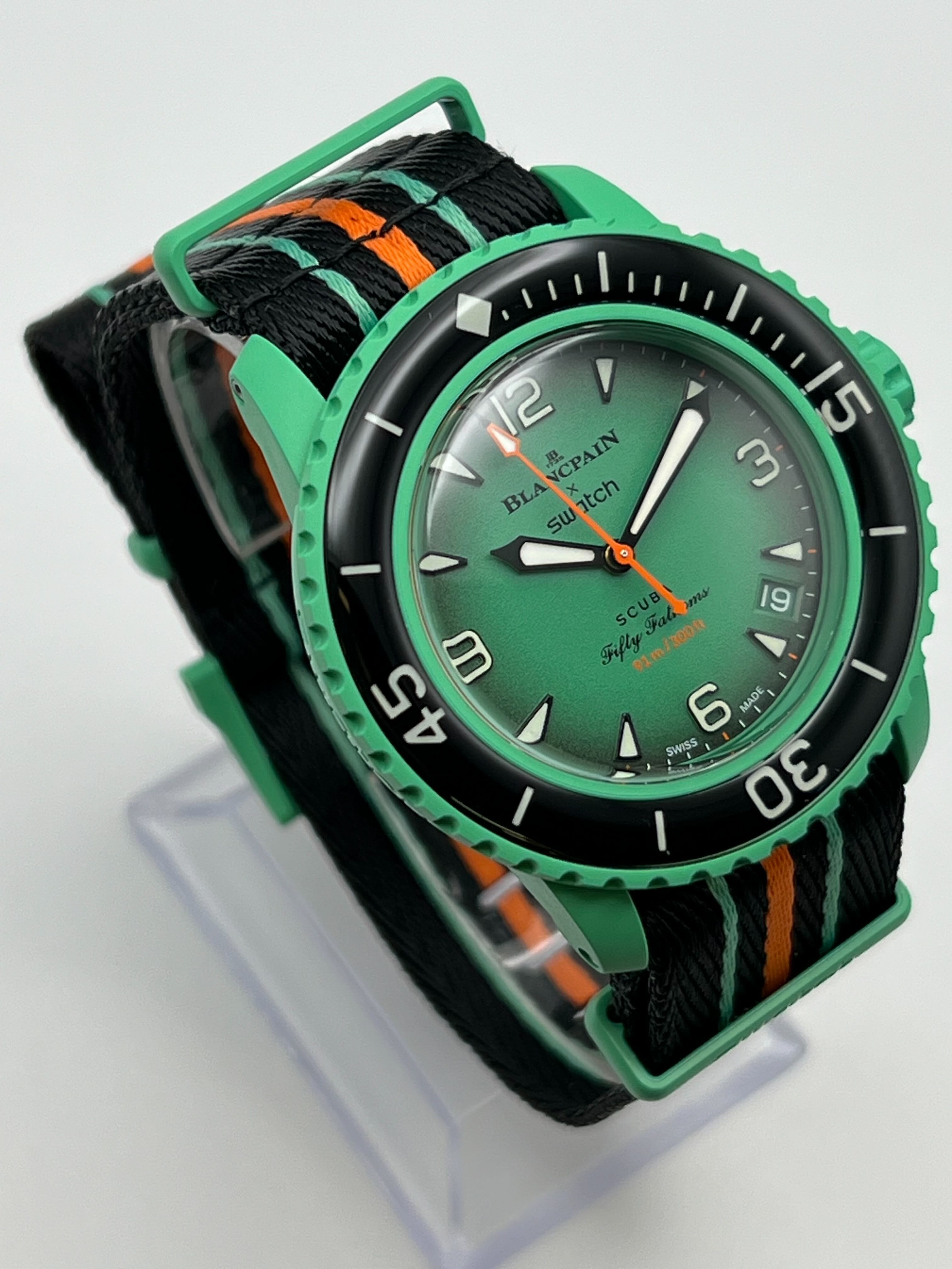 Blancpain x Swatch Scuba Fifty Fathoms Collection Indian Ocean SO35I100 view 3