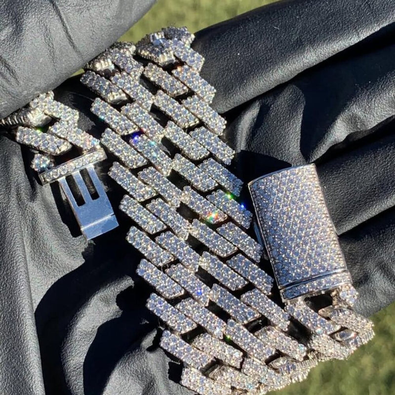 Diamond-set Cuban link bracelet