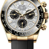 Rolex Cosmograph Daytona 40mm Meteorite Black Dial Yellow Gold Cerachrom Bezel Oysterflex Bracelet – 126518LN