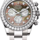 Rolex Cosmograph Daytona 40mm Black and White MOP Diamond-Set Dial Oyster Bracelet Diamond-Set Bezel – 126579RBR