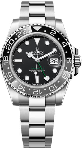 Rolex GMT-Master II 40mm Oystersteel Black Dial Grey-Green Cerachrom Bezel Oyster Bracelet – 126710GRNR