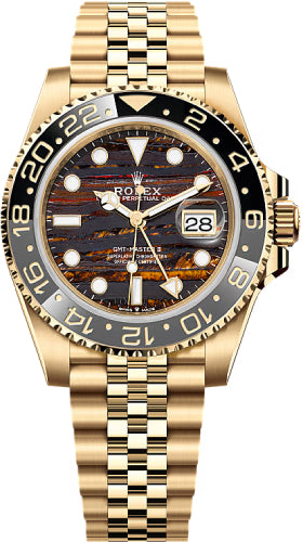 Rolex GMT-Master II 40mm Yellow Gold Tiger Iron Dial – 126718GRNR