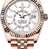 Rolex Sky-Dweller 42mm Everose Gold Intense White Dial Fluted Bezel Jubilee Bracelet – 336935WHT
