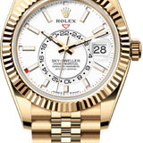 Rolex Sky-Dweller 42mm Yellow Gold Intense White Dial Fluted Bezel Jubilee Bracelet – 336938WHT