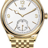 Rolex 1908 39mm Yellow Gold Intense White Dial Domed Fluted Bezel Settimo Bracelet – 52508