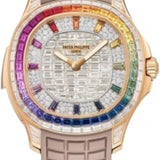 Patek Philippe Aquanaut Luce Rainbow Minute Repeater 38.8mm Rose Gold Gem-Set Bezel Rubber Strap – 5260/355R-001