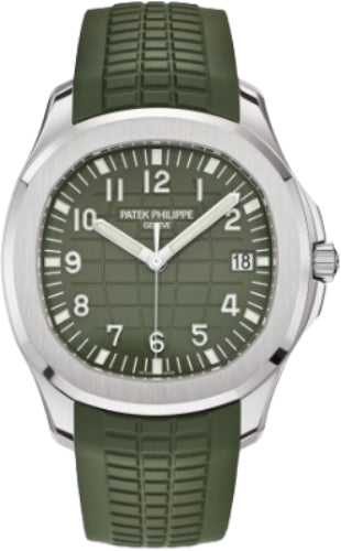 Patek Philippe Aquanaut Jumbo 42.2mm White Gold Khaki Green Dial Octagonal Bezel – 5168G-010