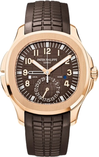 Patek Philippe Aquanaut Travel Time 40.8mm Rose Gold Brown Dial Composite Strap – 5164R-001