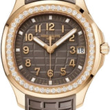 Patek Philippe Aquanaut Luce 38.8mm Rose Gold Taupe Grey-Brown Dial Diamond Bezel Rubber Strap – 5268/200R-010