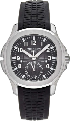 Patek Philippe Aquanaut Travel Time 40.8mm Stainless Steel Black Dial Composite Strap – 5164A-001