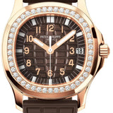 Patek Philippe Aquanaut Luce 35.6mm Rose Gold Embossed Brown Arabic Dial Diamond Bezel Composite Strap – 5068R-001