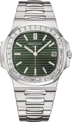 Patek Philippe Nautilus 40mm Stainless Steel Green Dial Diamond Bezel Steel Bracelet – 5711/1300A-001