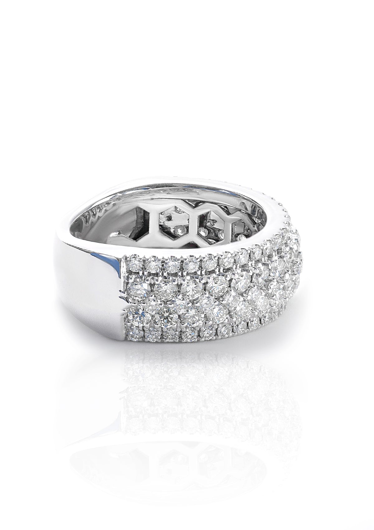 Diamond Wedding Band, 14K White Gold 4.00ct view 2