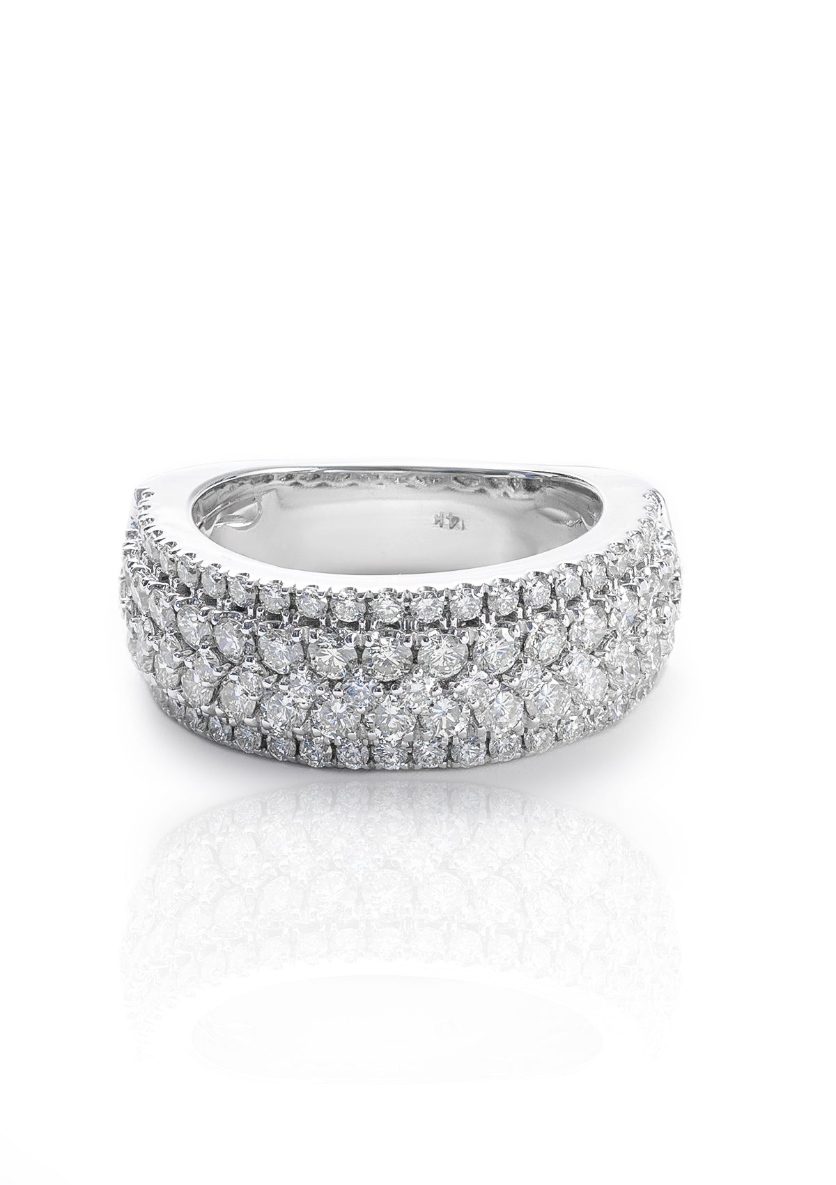 Diamond Wedding Band, 14K White Gold 4.00ct