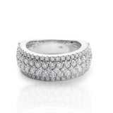 Diamond Wedding Band, 14K White Gold 4.00ct