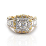 Diamond Baguette Ring, 14K Yellow Gold 3.98ct